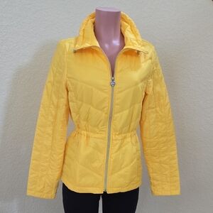 Yellow Quilted Women's Jacket Size Med